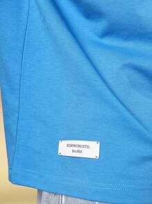 SUMWON Studios Pop Up Party 个性 T 恤 复古咖啡厅葡萄酒时光设计 巴西夏季系列 Rio 街头服饰 都市休闲舒适版型 男女通用 - 藍色 - 查看 5