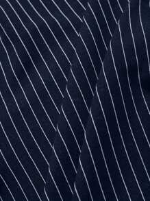 SHEIN Cottnline بناطيل رجالي كاجوال طويلة بخط مموّج وسحاب للحركة والتنقل - أزرق بحري - مشاهدة 5