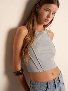 Nöista Niedliches Damen Sommer Sport Top ärmellos mit rundem Ausschnitt