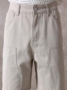 SUMWON Klassische Utility Bermuda Cargo Shorts mit weiter Passform, Sommer Outdoor Segeltuch Knielanges Mehrfachtaschen Baumwoll-Twill