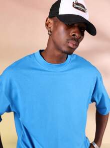 SUMWON Studios Pop Up Party 个性 T 恤 复古咖啡厅葡萄酒时光设计 巴西夏季系列 Rio 街头服饰 都市休闲舒适版型 男女通用 - 藍色 - 查看 4