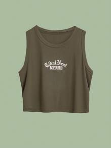 Flirla Plus Size 3 Pieces Set: Casual Shirt + Letter Print Tank Top + Drawstring Cargo Pants - Multicolor - View 7