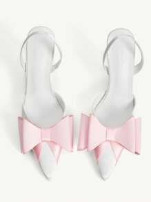 CUCCOO CHICEST 10,8 cm spitze elegante Hochzeits-High Heels, weiß und rosa mit Strass verzierter Schmetterling Dekor - Weiss - Übersicht 12