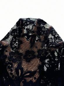 L'Amorae Áo ren trễ vai xếp nếp màu trơn, thời trang cho mùa hè - màu đen - Xem 6