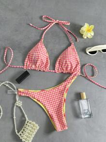Swim Mod Bộ đồ bơi bikini 2 mảnh họa tiết hoa thường ngày đi biển dành cho nữ, đồ bơi - Màu vàng - Xem 3
