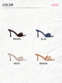 CUCCOO BIZCHIC Kvinnors mode mångsidiga sandaler med hög klack nyår semester - Brun - Visa 7