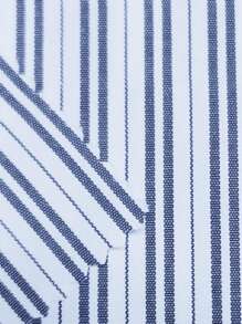 SHEIN Teen Girls Striped Waistband Drawstring Wide-Leg Pants, Spring/Summer - Blue - View 8