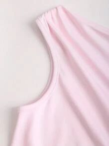 Sweetra Women's New Pink Vacation Beach Elegant Bodycon Asymmetric Shoulder Orchid Floral Print High-Low Dress, Suitable For Spring And Summer