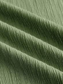 SHEIN EZwear 2pcs/Set Plus Size Women Olive Green & Black Color Pants, Wide Leg Pants For Women, Baggy Pants