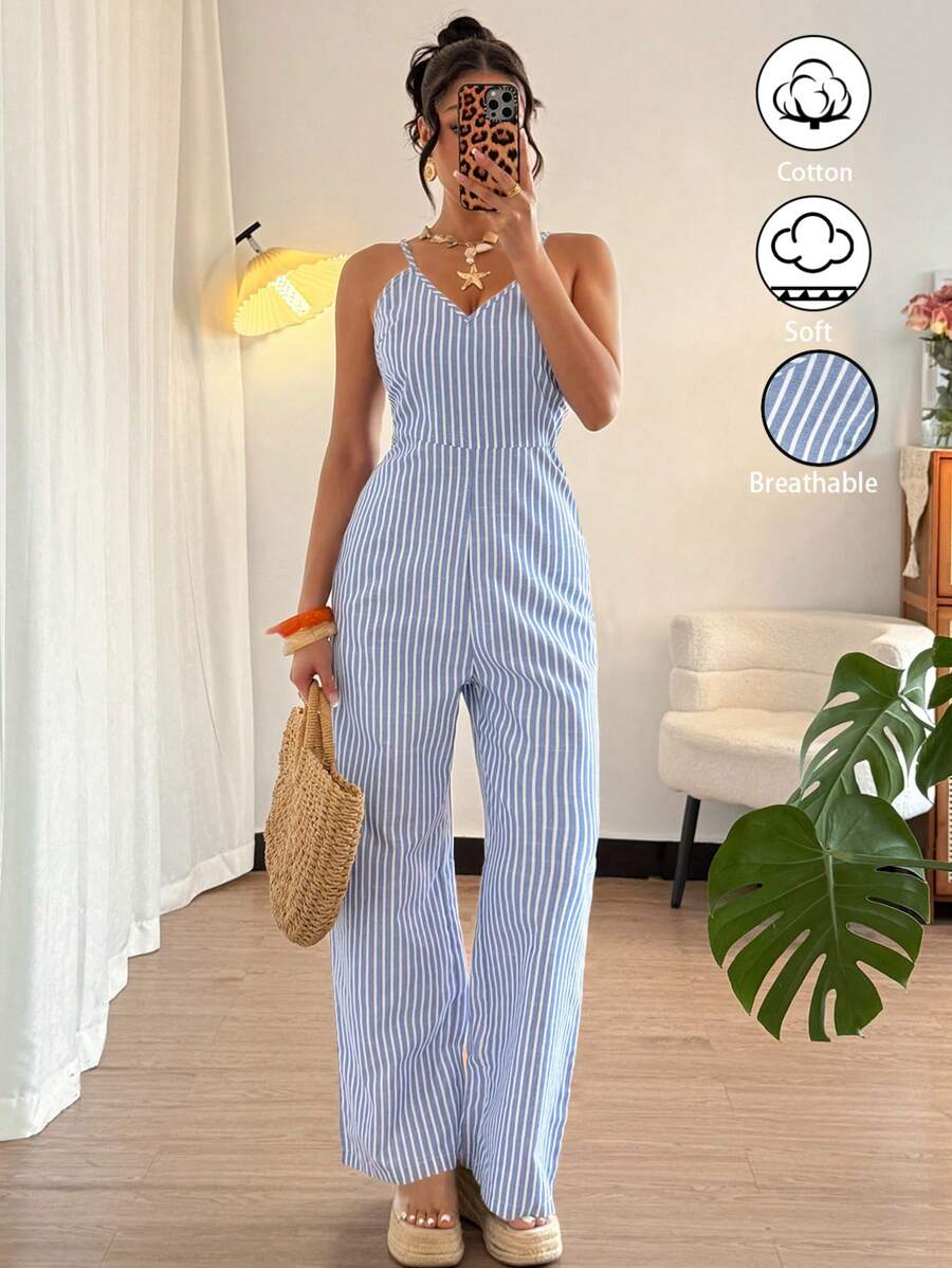 Elenzga Pasiaste, luźne, swobodne spodnie kombinezonowe dla kobiet