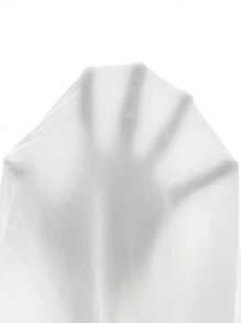 SHEIN Tall Summer Casual Color Blocking Button Decorated Waist Wrap Dress