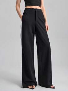 Ontre Traje feminino para festivais de música, concertos e festivais de música country - Calças largas de malha com patchwork preto e branco estilo urbano, roupa casual de verão, nova coleção 2025 - Preto e Branco - Ver 5