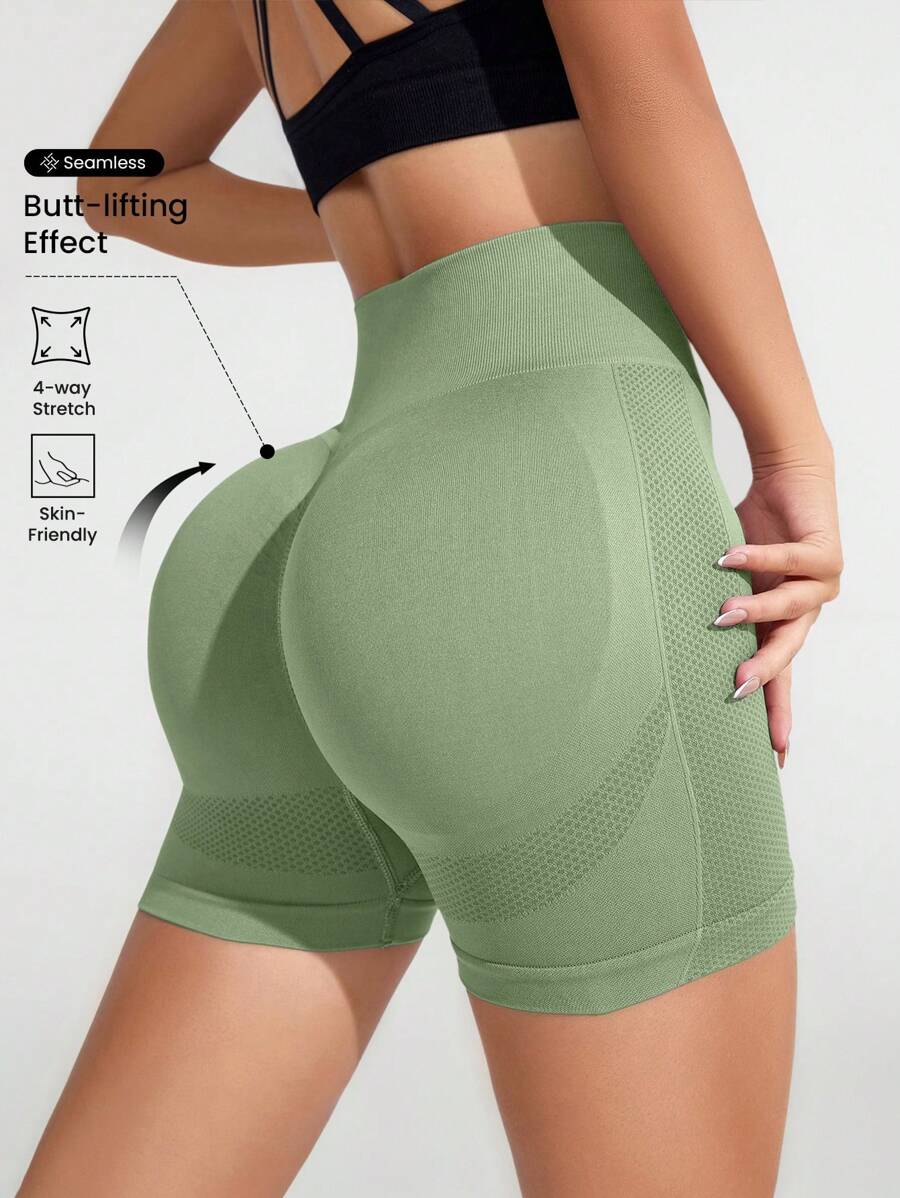 SHEIN Sports Wide Waistband Sports ShortsWomen Sweat Short, Gym Short, Biker Short