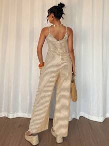 Elenzga 女士条纹休闲度假连体裤 - 彩色 - 查看 2