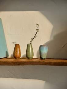 Cirelle Fashionable Retro Crackle Glazed Ceramic Small Flower Vase - Multicolor - View 1