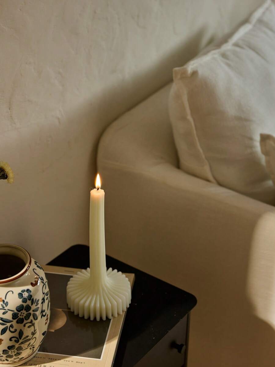 Cirelle 1 pièce Bougies décoratives de style élégant européen, convient pour l'atmosphère de la maison la nuit, le Nouvel An chinois, la décoration de la Saint-Valentin, Noël, la fête des mères, la décoration de table Rama, les repas en famille, la décoration de mariage, les fournitures de café haut de gamme, les cadeaux pour les parents, les cadeaux de pendaison de crémaillère, la décoration d'été de la maison - Beige - Voir 1