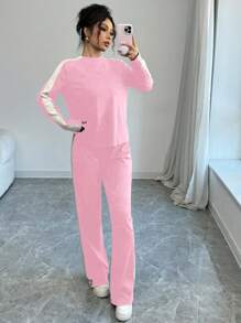 SHEIN LUNE 女士日常两件套服装 - 粉色 - 查看 4