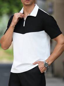 Manfinity Homme 男士夏季休闲拼色短袖 Polo 衫