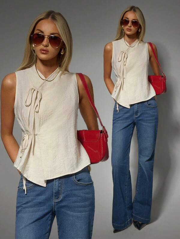 Avantive Top sans manches pour femmes, style romantique/bal de promo/formel/anniversaire/années 90/décontracté chic/élégant/western/sortie/mode/décontracté/Y2K/club/bureau/cocktail/vintage/rave/festival/amusant/chic/old money/streetwear/vacances/concert country/travail/modeste/spring break/concert/baddie/basique/remise des diplômes/coupe évasée/années 1960