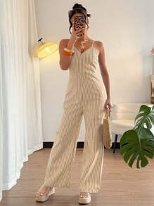 Elenzga 女士条纹休闲度假连体裤 - 彩色 - 查看 3