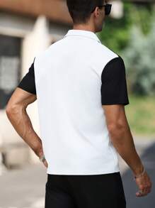 Manfinity Homme 男士夏季休闲拼色短袖 Polo 衫