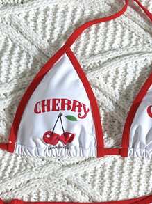 Swim Mod Women's Localized Print Halter Sexy Bikini Set, Summer - Multicolor - View 3