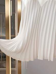 SHEIN Clasi Women's New Chiffon Patchwork Elegant Pleated Skirt, Summer Fall Cloth For Women