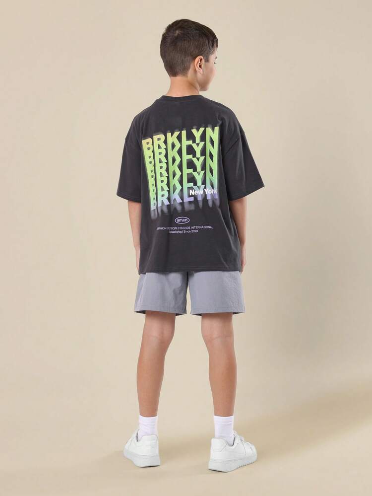 Cotton Text Print Relaxed Fit T-Shirt Co-Ords