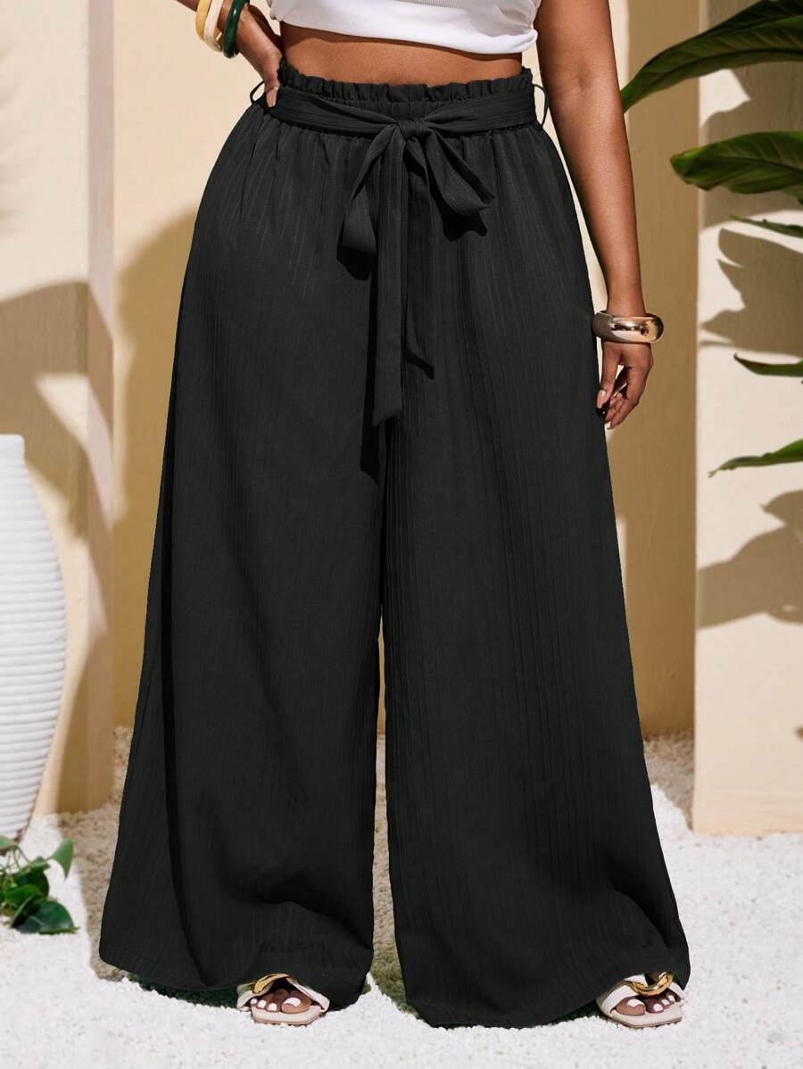 Slaydiva Plus Size Women Casual & Vacation & Simple & Colorful Textured Striped Straight Leg Green Pants Summer Clothes Women Clothes Women Plus Clothing Formal Women Plus Clothing Business Casual