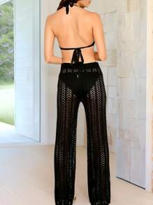 Conjunto de dos piezas para mujer para uso diario, estilo Ibiza - Blanco y Negro - Ver 7