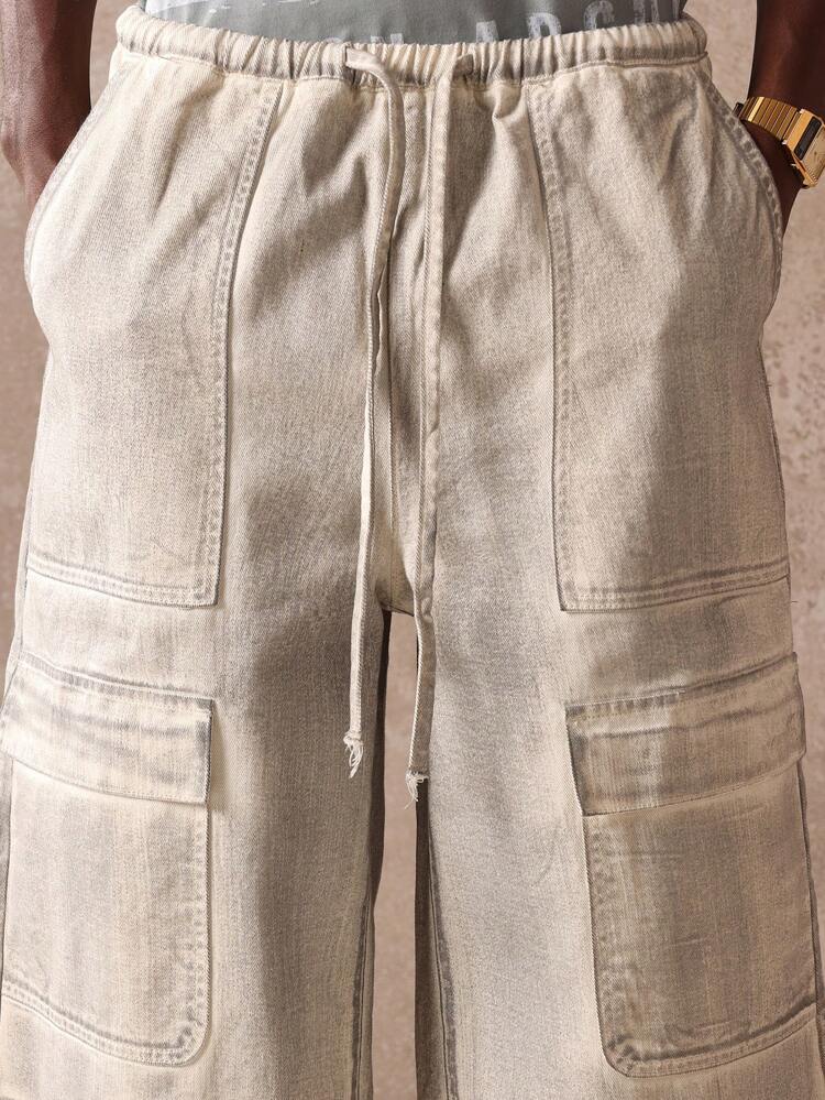 Oversized Wide Leg Carpenter Denim Shorts