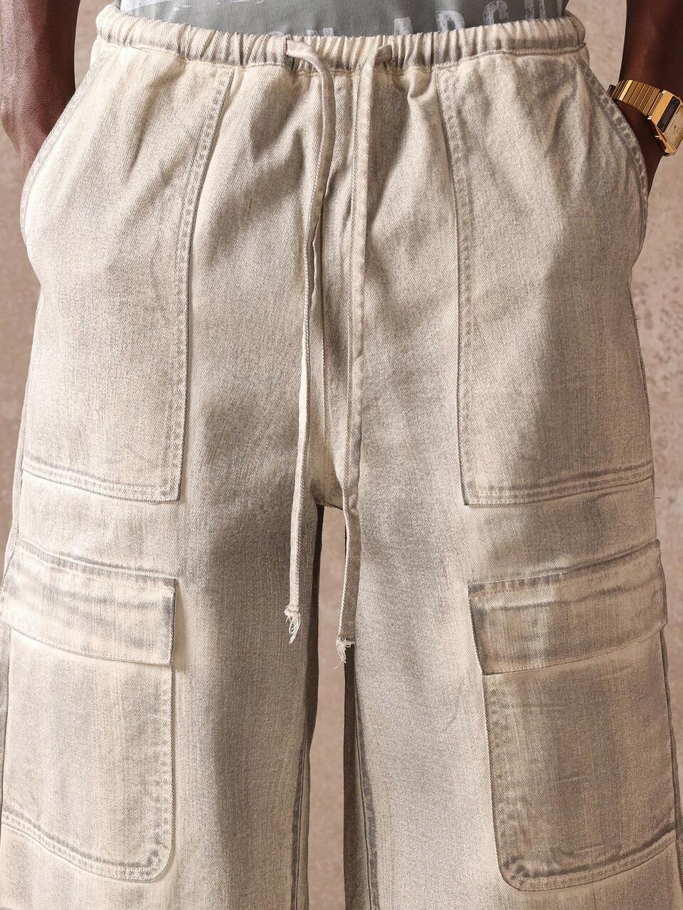 Oversized Wide Leg Carpenter Denim Shorts
