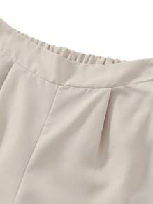 Tween 女童休闲简约纯色直筒裤 - 白色 - 查看 3