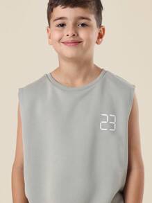 SUMWON Top sportivo senza maniche con stampa digitale del numero Brooklyn, maglia da basket, maglia da allenamento, canotta da palestra, t-shirt estiva da ragazzo, top da prestazioni