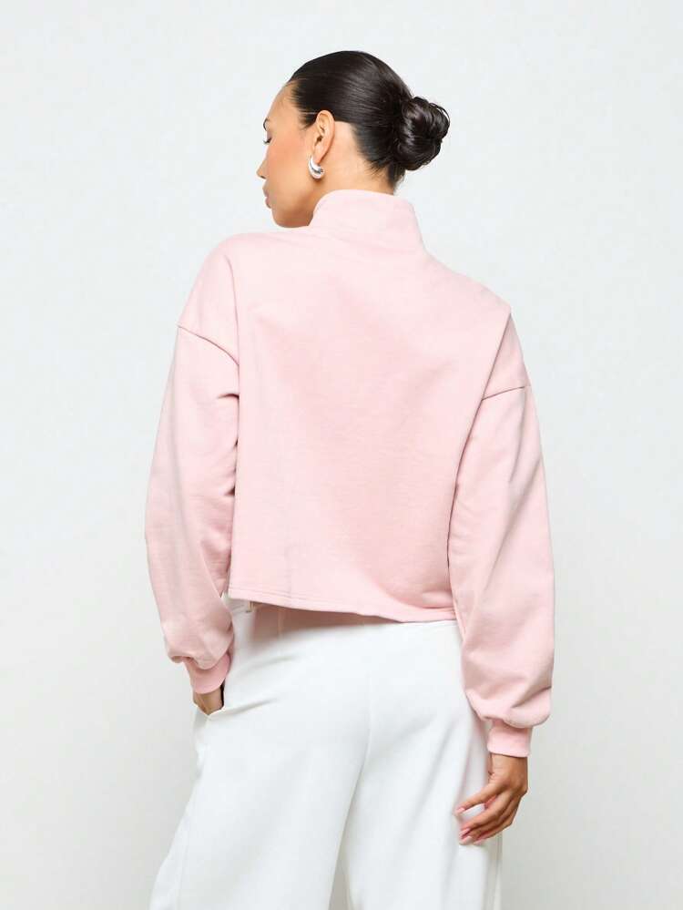 AiiRZ Crop Full Zip Sweatshirt Athletic Workout Jacket Cozy Athleisure Track Top With Stand Up Collar Autumn Spring Essential Sports Training Loungewear Graduation,Back To School Outfits,Graduation,Teacher Outfits For Women,Back To School
