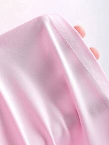 Sweetra Pink Lace Off Shoulder Sexy Bodycon French Elegant Solid Color Ruched Waist Slim Fit Dress For Women - Pink - View 5