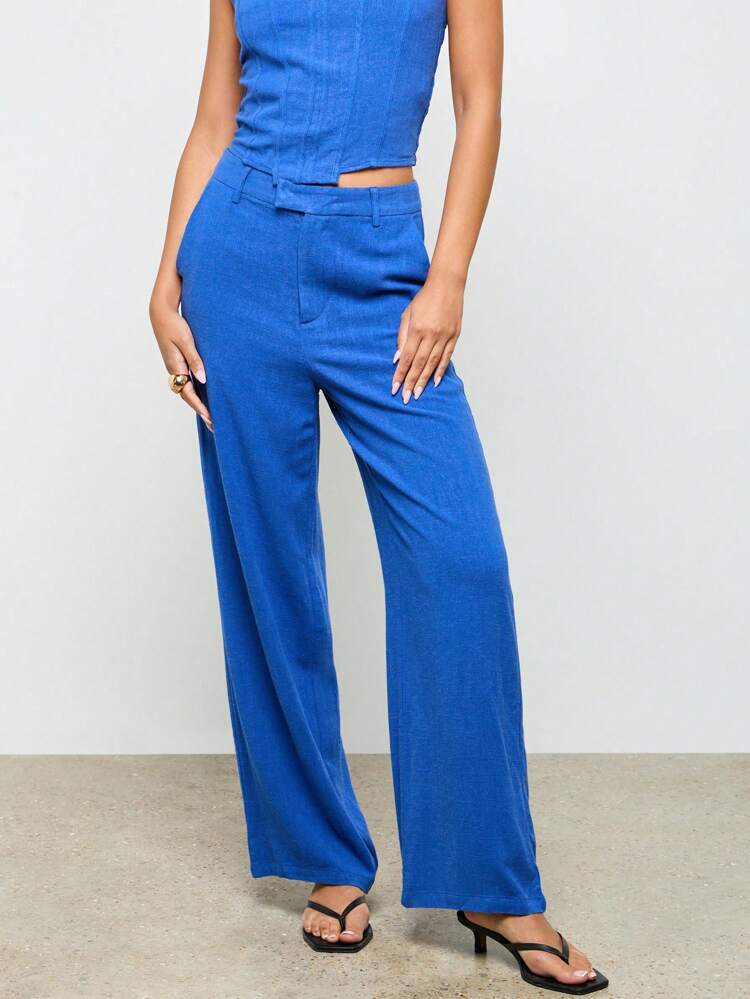 Luxury Linen Wide Leg Palazzo High Waisted Pants