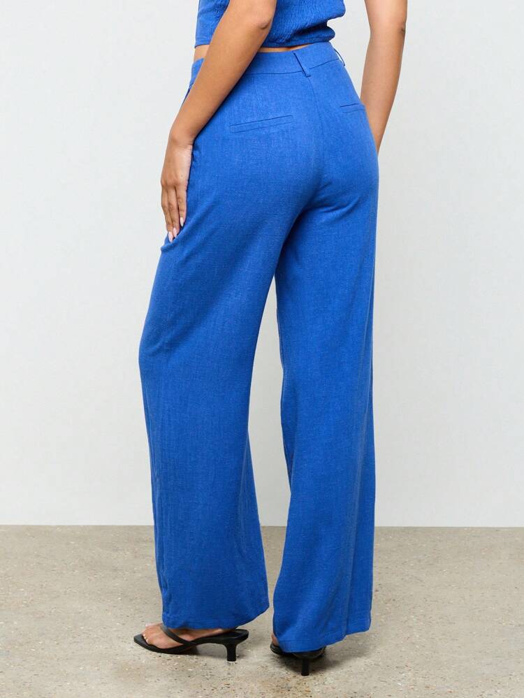 Luxury Linen Wide Leg Palazzo High Waisted Pants