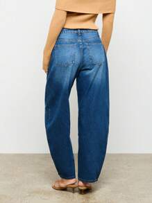 AiiRZ 设计师款宽松筒形裤腿优质牛仔宽脚牛仔裤高腰宽松直筒裤秋季时尚