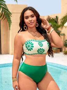 Swim Lushoire Damen Große Größen Sommer Lässig Badeanzug Set