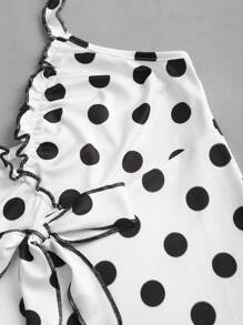 Sweetra 性感女士波尔卡圆点V领露背吊带上衣