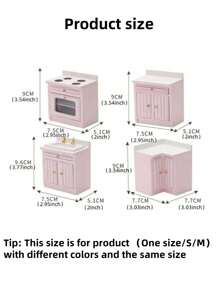 1:12 迷你娃娃屋厨房橱柜套装/白色冰箱/白色座椅套装微型食物游戏模型，炉灶水槽台面组合微型娃娃屋厨房家具，迷你家具微型模型厨房场景游戏屋玩具 - 彩色 - 查看 9