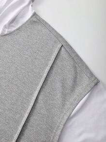 Claim Dot Zestaw 2 szt. męskich koszulek z kapturem i szortami w kontrastowym kolorze, plus size, letni, swobodny, ściągany sznurkiem, przytulny strój