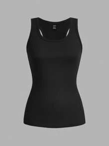 SHEIN EZwear 3pcs Women's Racerback Athletic Tank Tops, Sleeveless Sports Yoga Shirts, Wide Strap Tank Top, Suitable For Summer - Multicolor - View 7