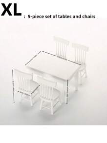 1:12 迷你娃娃屋厨房橱柜套装/白色冰箱/白色座椅套装微型食物游戏模型，炉灶水槽台面组合微型娃娃屋厨房家具，迷你家具微型模型厨房场景游戏屋玩具 - 彩色 - 查看 6