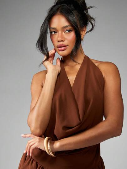 missguided chiffon dress MISSGUIDED Chiffon Ruffle Mini Dress Balloon Long Sleeve V Neck Tiered Flowy Party Fall Winter Holiday Spring Wedding Guest Statement Dress,XS