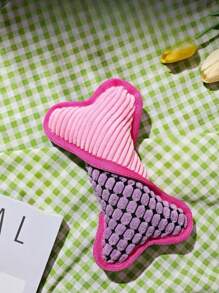 Supet 1pc Plush Dog Bone Shaped Interactive Toy With Sound For Indoor And Outdoor Use - Pink - View 8