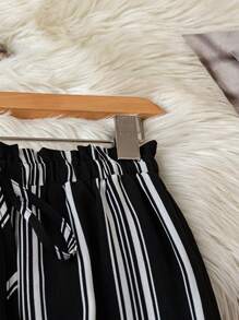 SHEIN LUNE 女士印花宽松蝴蝶结腰优雅休闲裤，适合度假和日常穿着 - 彩色 - 查看 4