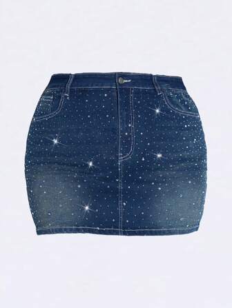 Grunge Punk Mini-jupe en jean grande taille, à la mode pour l'été