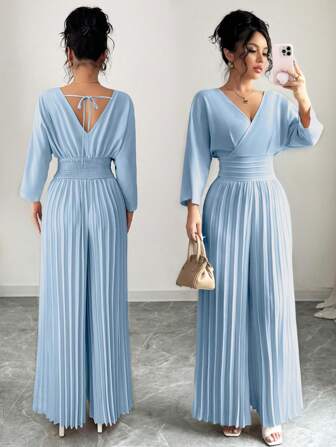 Rafferiza Enfärgad långärmad jumpsuit för kvinnor, moderiktig för sommaren